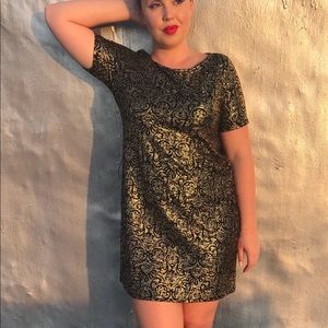 Semi Formal Black and Gold Vintage Style Dress